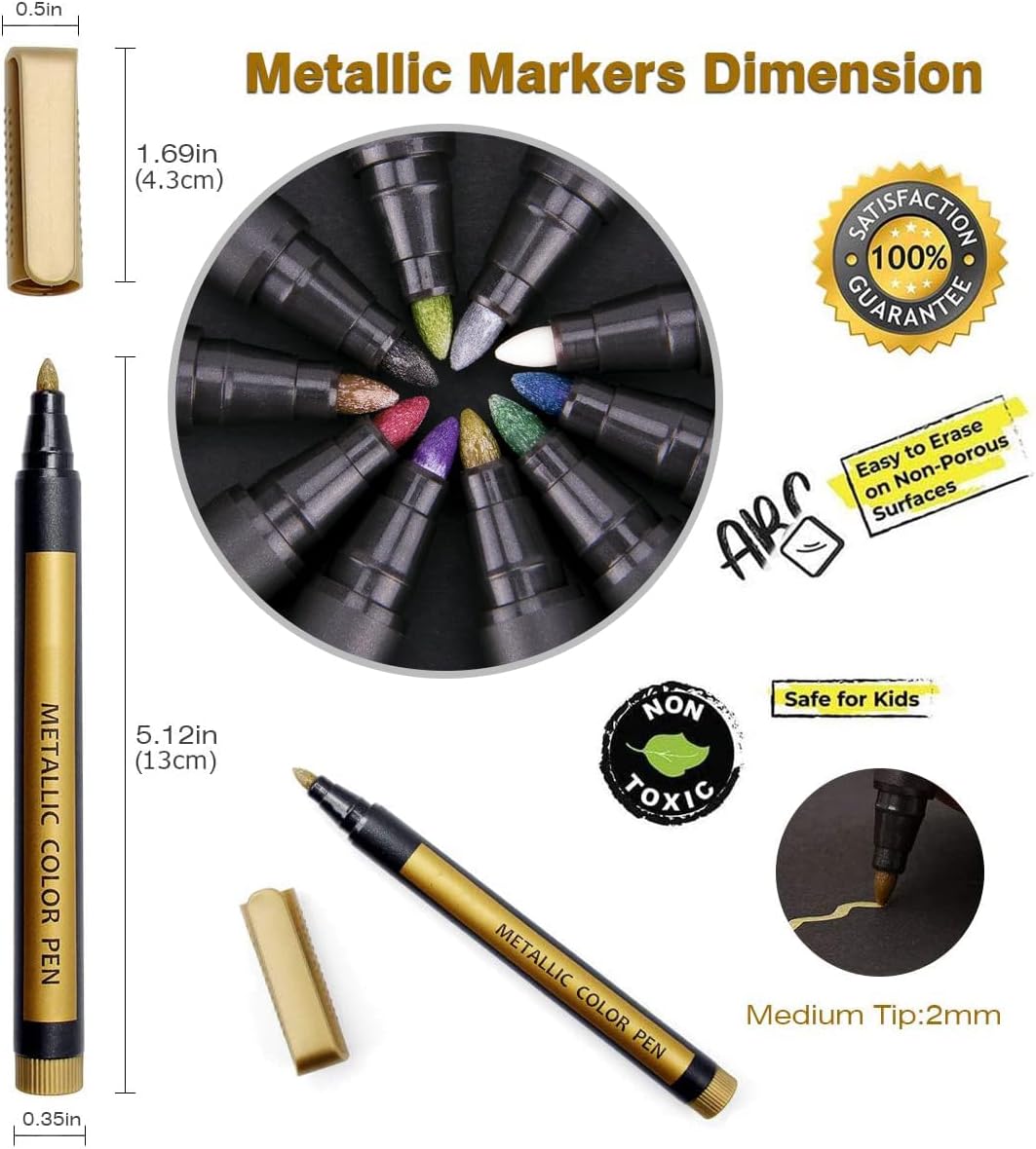 Complete Kit: Magic Gold Pens + 48 mandala Stencils 10x10cm