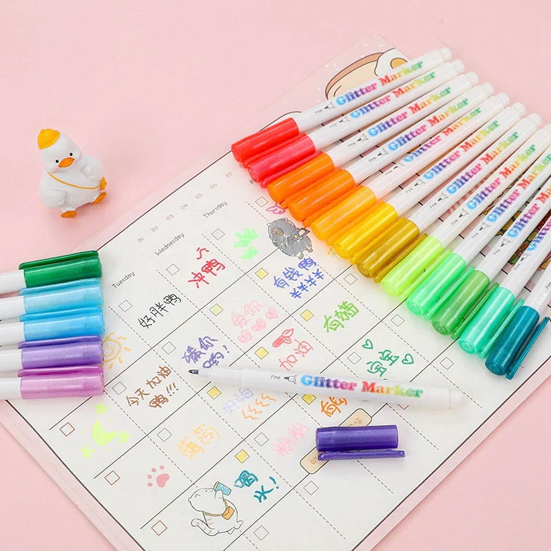 glitter star pens