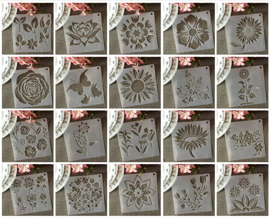 20pcs/set 15cm stencils sunflowers