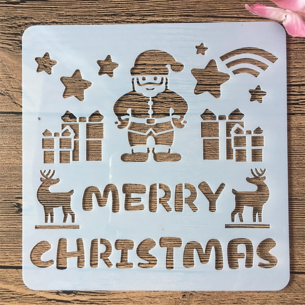 24pcs/set 15x15cm Christmas Stencils