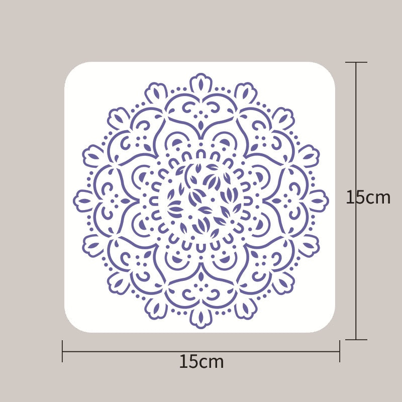 16pcs/set 15x15cm flowers mandalas