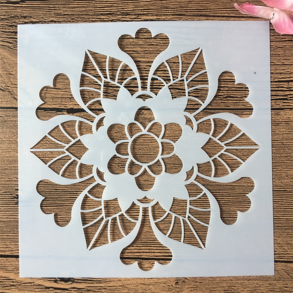 16pcs/15x15cm stencils de mandalas