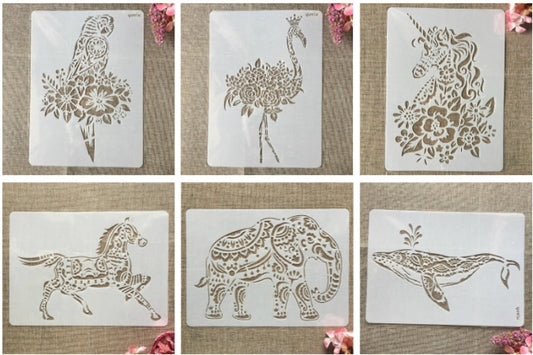 6pcs/A4 Animals Stencils