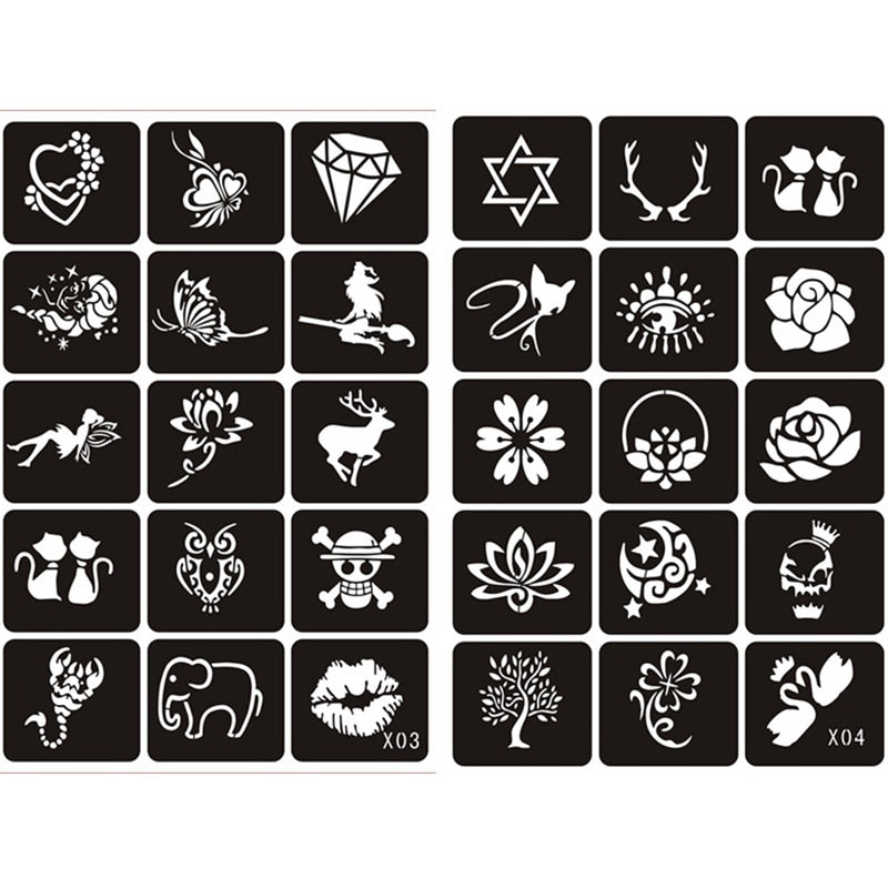 133pcs stencils stickers multiple sizes