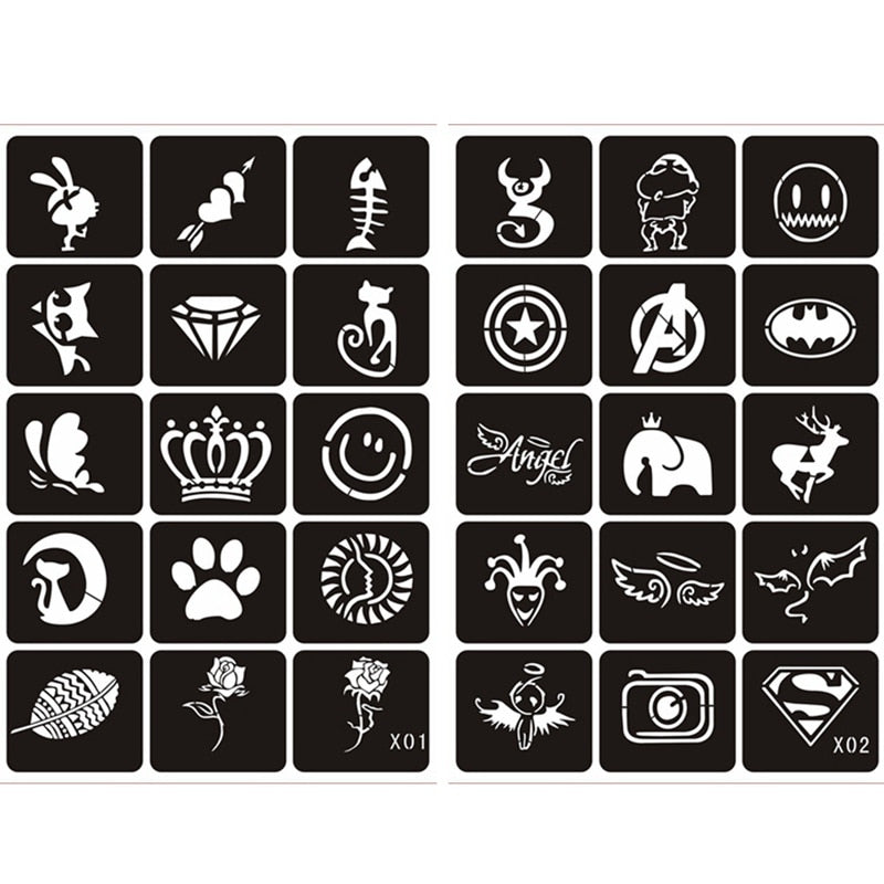 133pcs stencils stickers multiple sizes