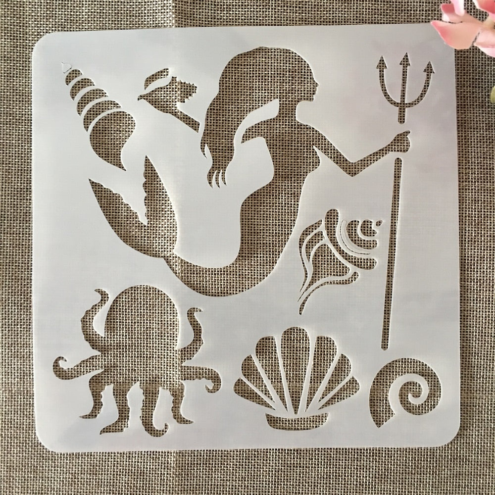 20pcs/set 20cm Marine Stencils