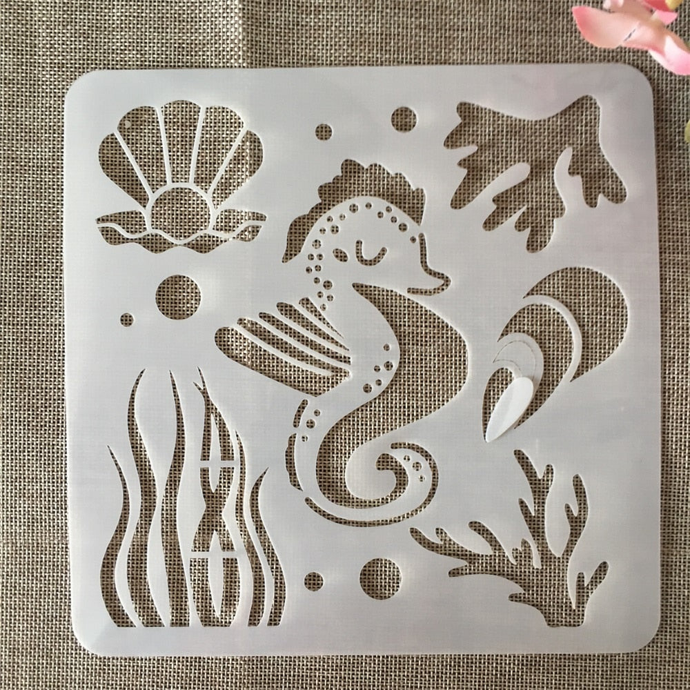 20pcs/set 20cm Marine Stencils