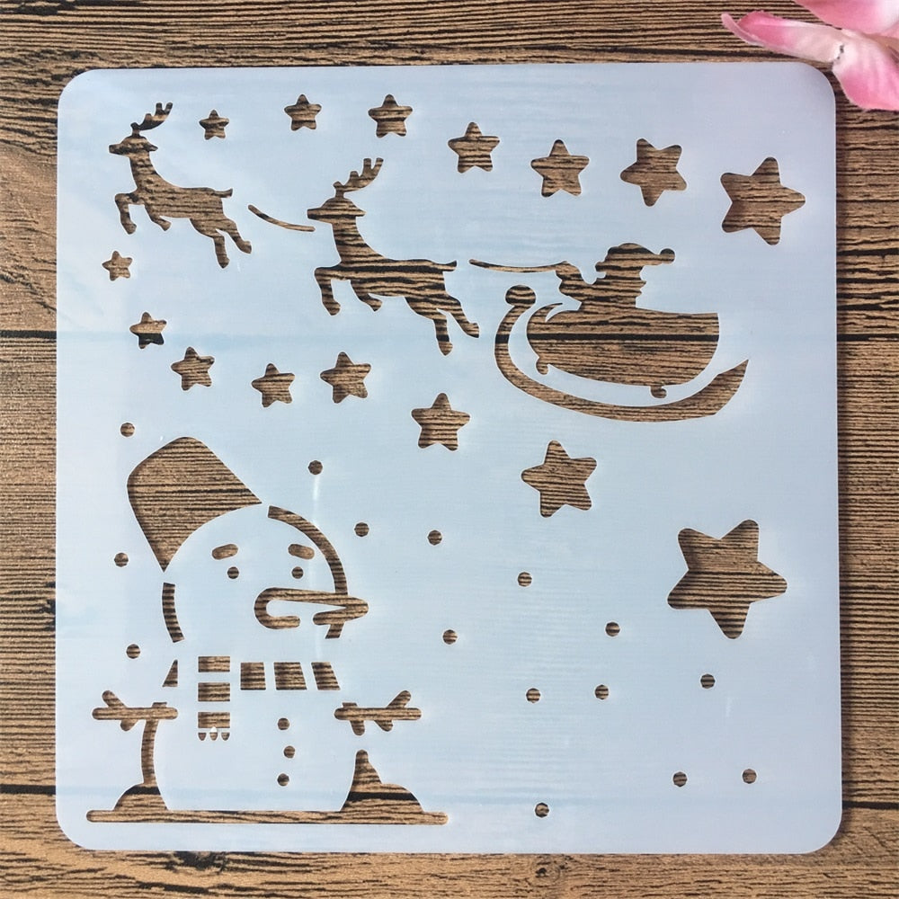 24pcs/set 15x15cm Christmas Stencils