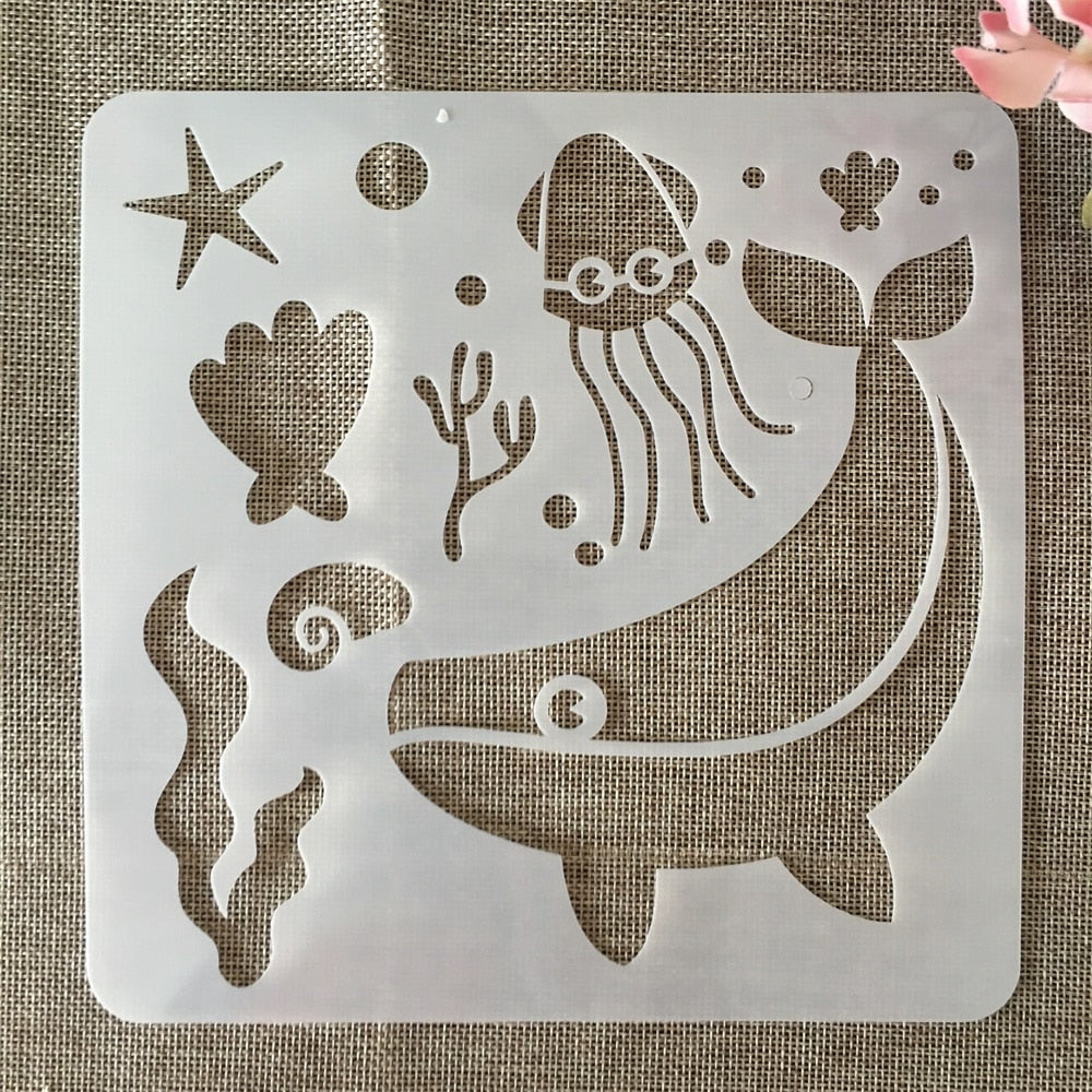 20pcs/set 20cm Marine Stencils