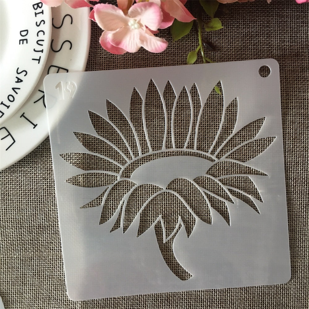 20pcs/set 15cm stencils sunflowers