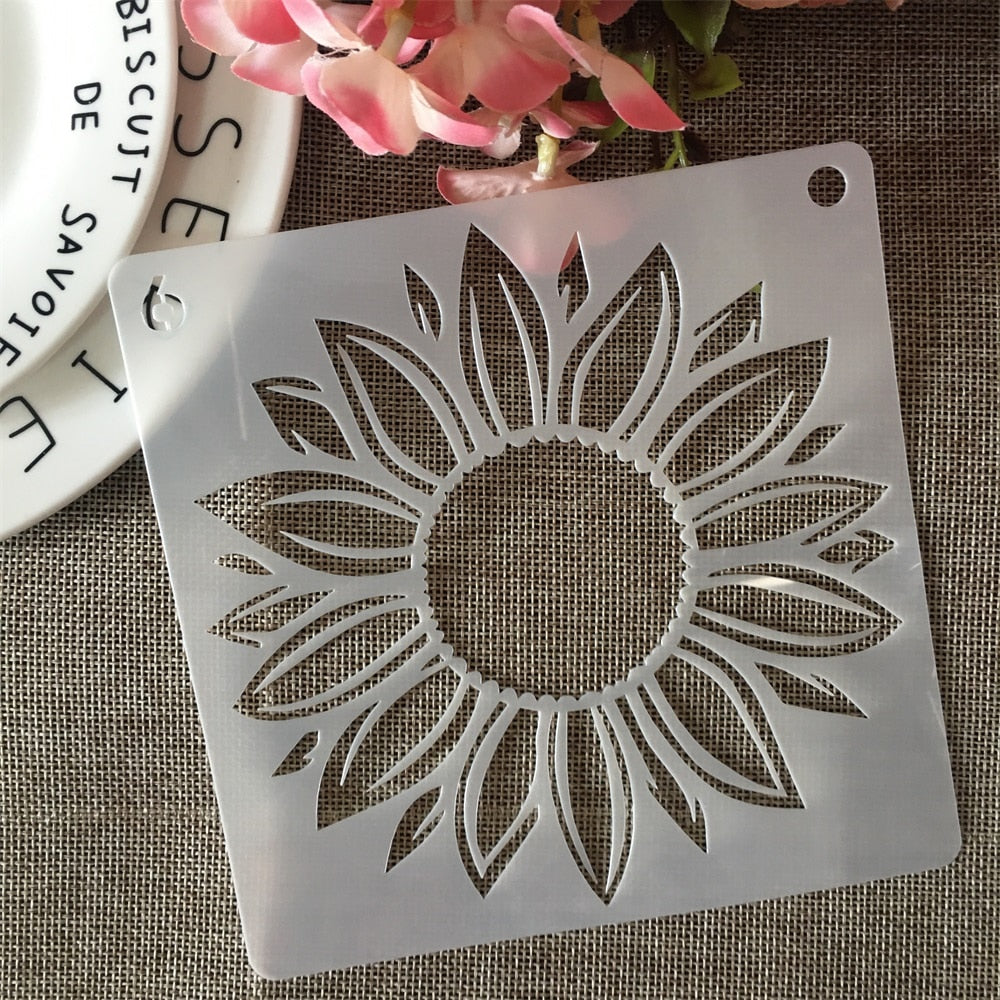 20pcs/set 15cm stencils sunflowers