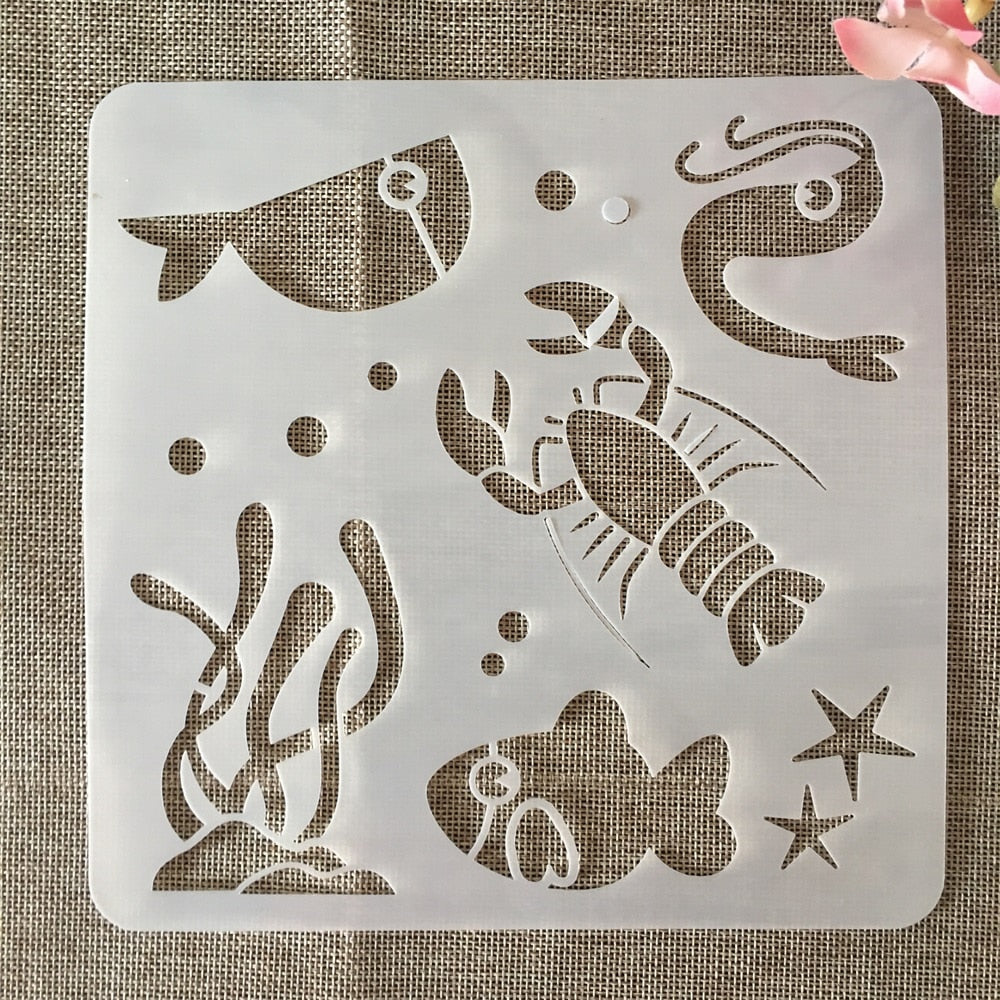 20pcs/set 20cm Marine Stencils