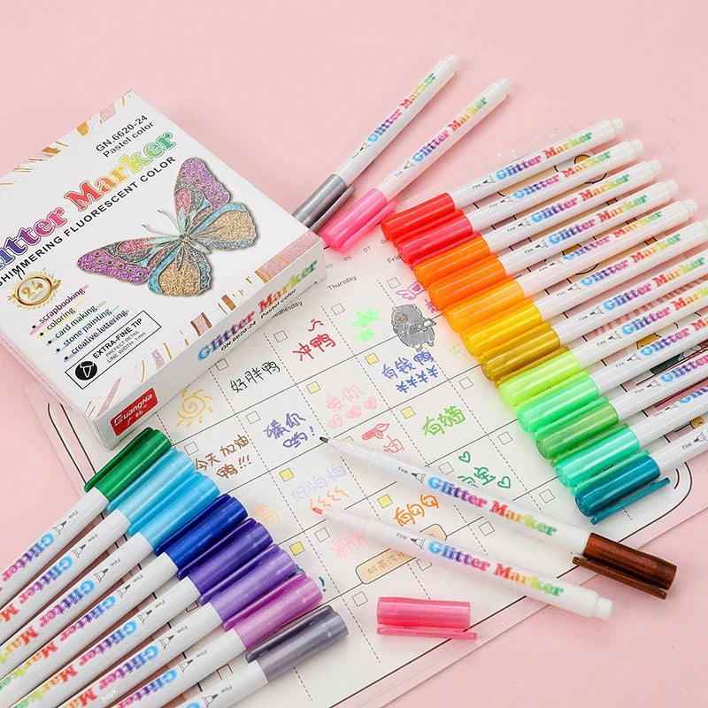 glitter star pens