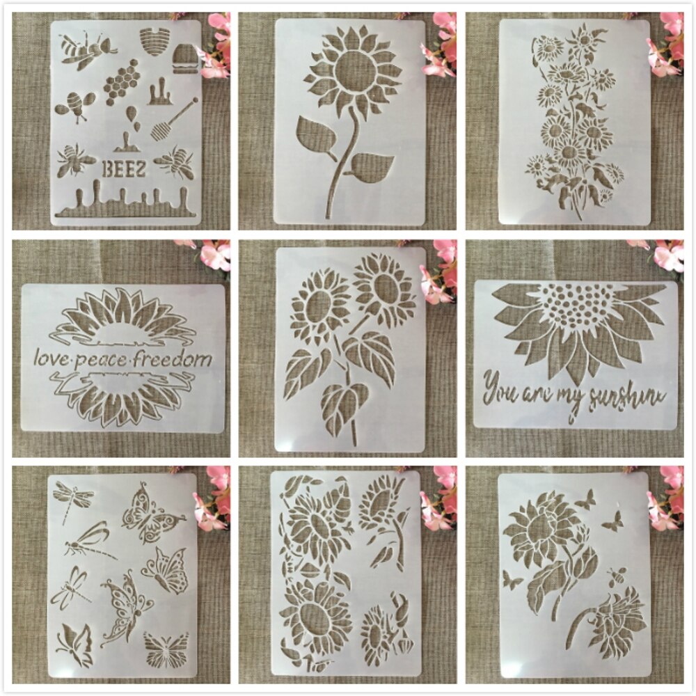 stencils mandalas floral - 10pcs