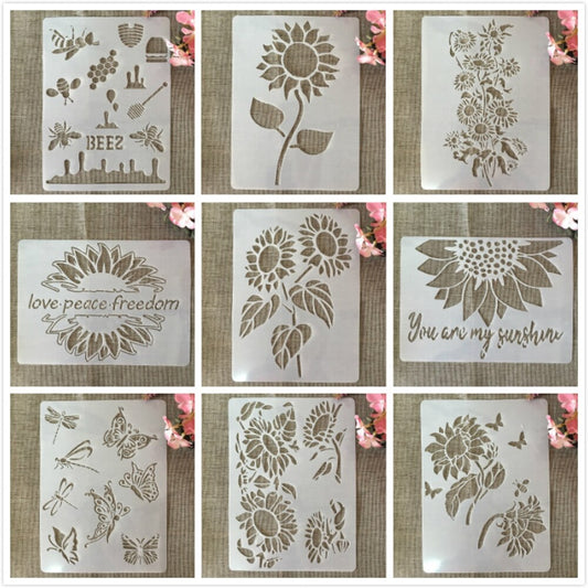 stencils mandalas floral - 10pcs