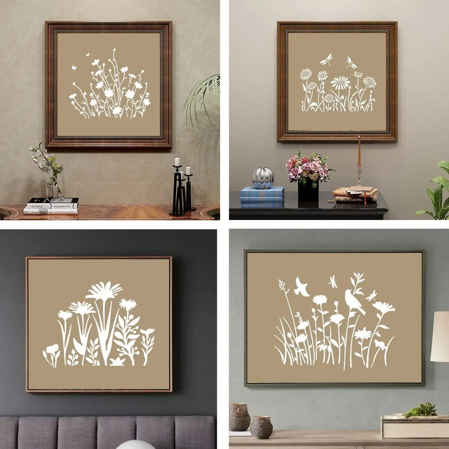 16pcs Flowers Stencils - 13x15cm